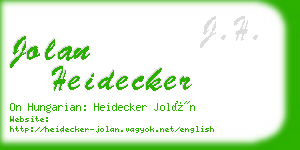 jolan heidecker business card